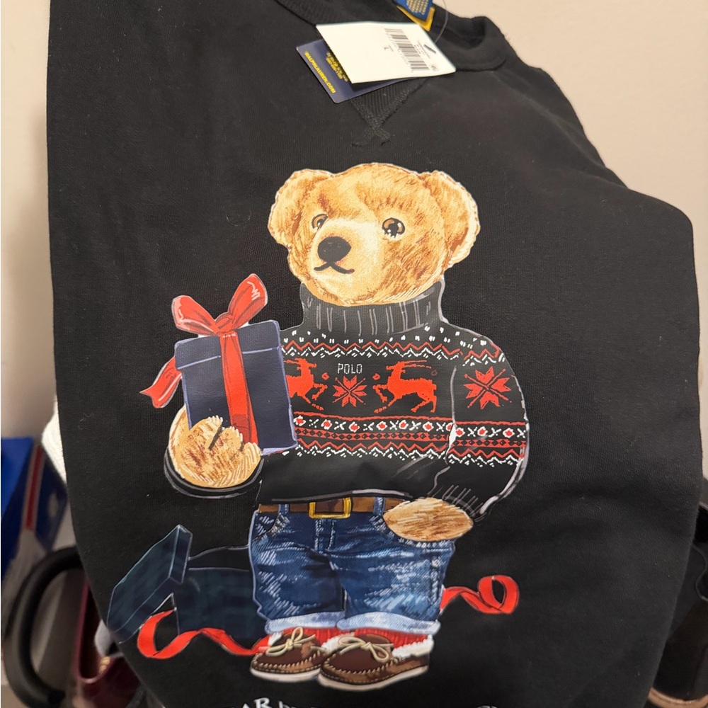 Polo by Ralph Lauren Black Holiday Bear Sweatshirt - Men’s Size L